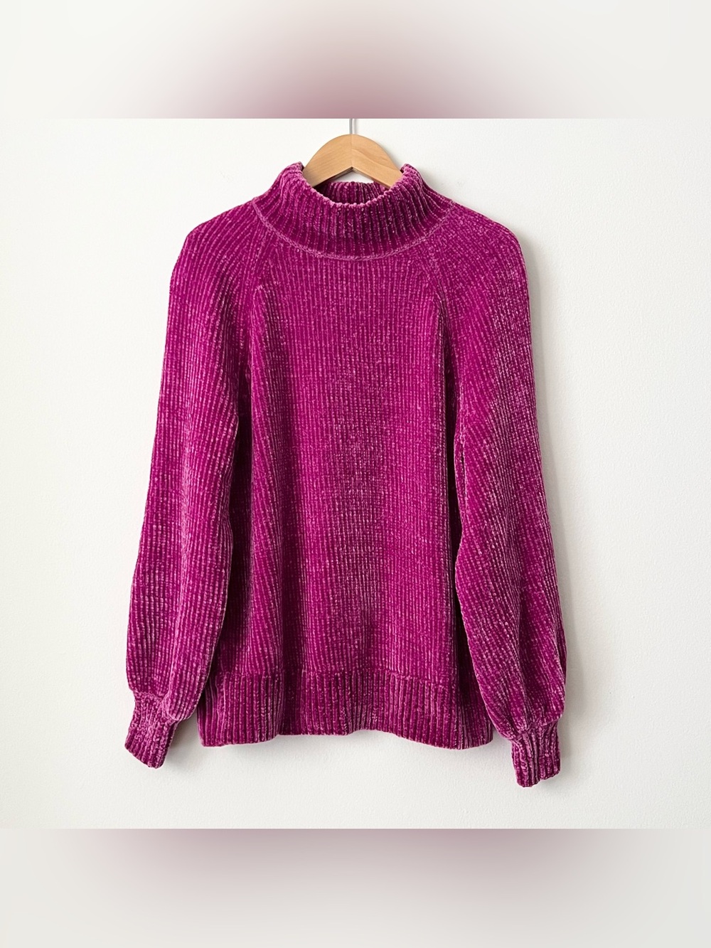 Ann Taylor Loft Women's Pink Chenille Chunky Knit Mock Neck Sweater XXSP Soft